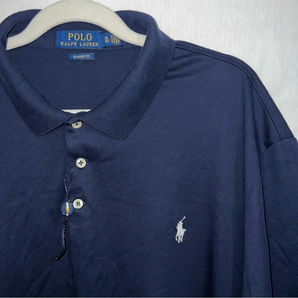 Polo Ralph Lauren Navy Blue Classic Fit Polo Shirt, Size XL